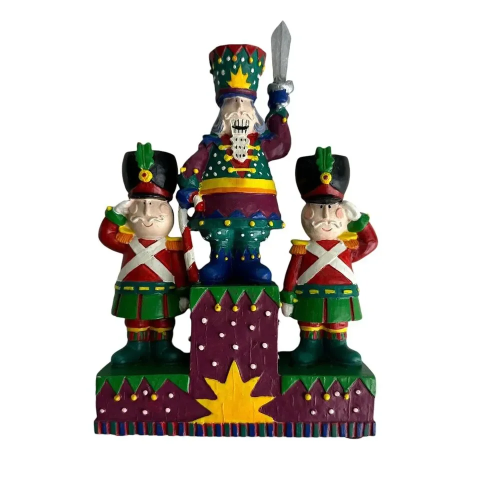 russ sugarplum fantasies nutcracker 3 candlestick holder Christmas Holiday Decor